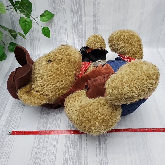 Vtg XL Western Cowboy Teddy Bear Plush 2000 - Picture 6 of 12